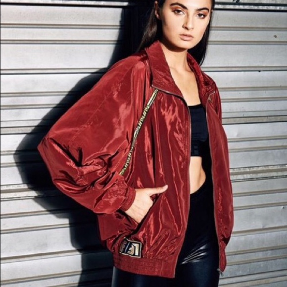 LF THE BRAND BURGUNDY BOMBER JACKET